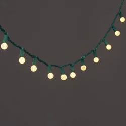 60ct LED Faceted Sphere Christmas String Lights Warm White with Green Wire - Wondershop™: Indoor Outdoor Holiday Decor