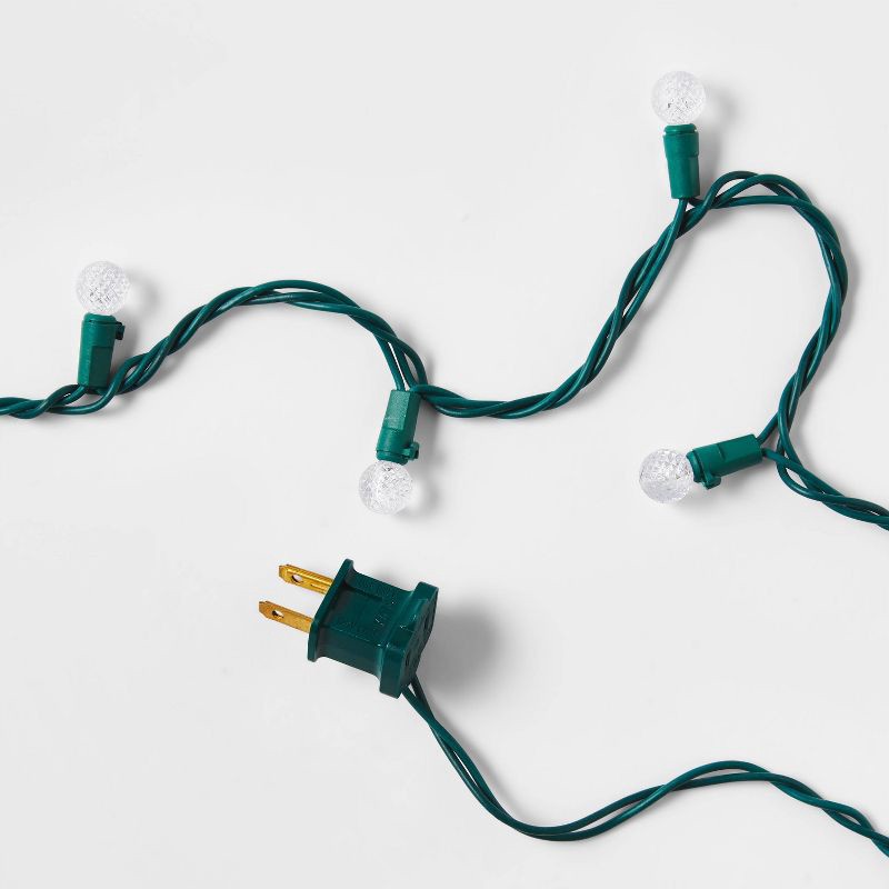 slide 5 of 5, 150ct LED Faceted Sphere Christmas String Lights Spool Warm White with Green Wire - Wondershop™: Indoor/Outdoor Holiday Decor, 150 ct