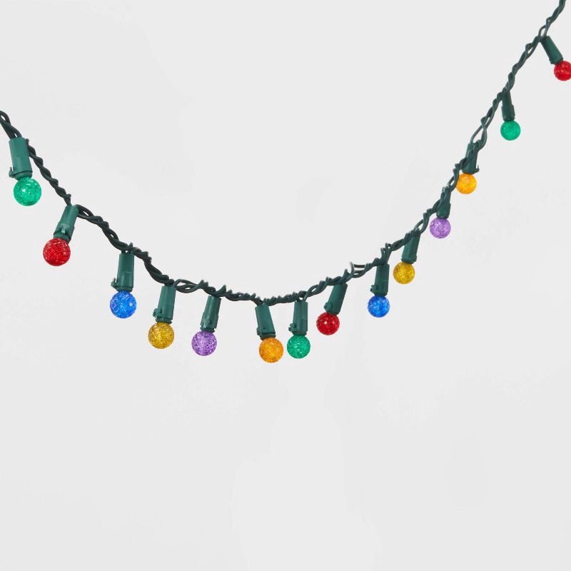 slide 3 of 5, 150ct LED Faceted Sphere Christmas String Lights on Spool with Green Wire - Wondershop™, 150 ct