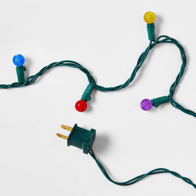 slide 5 of 5, 150ct LED Faceted Sphere Christmas String Lights on Spool with Green Wire - Wondershop™, 150 ct