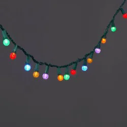 150ct LED Faceted Sphere Christmas String Lights on Spool with Green Wire - Wondershop™