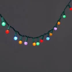 150ct LED Faceted Sphere Christmas String Lights on Spool with Green Wire - Wondershop™