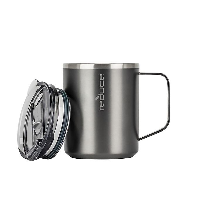 slide 3 of 3, reduce Desk Mug - Charcoal with Lid, 14 oz