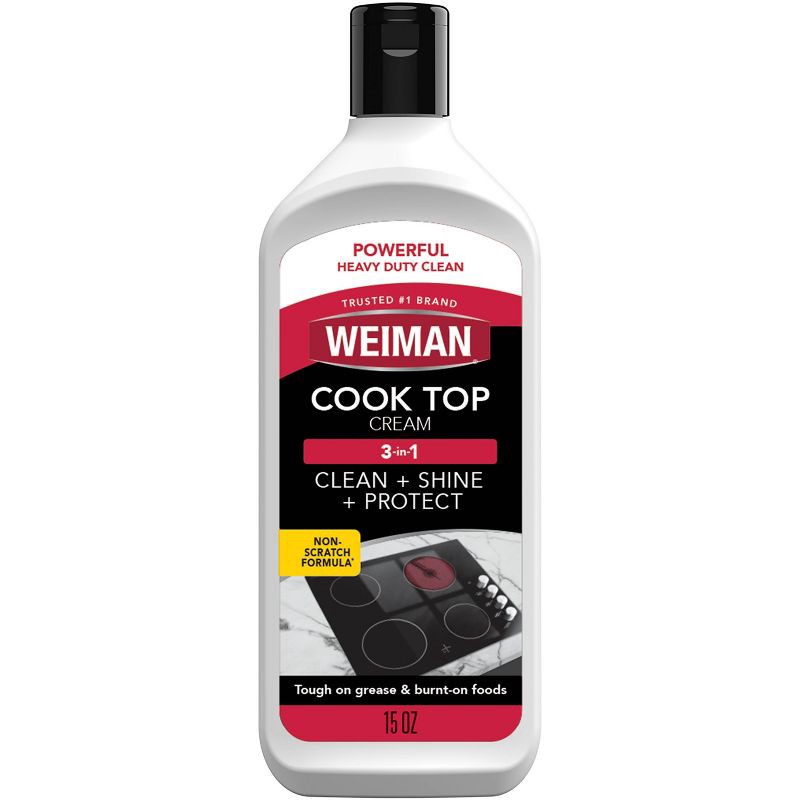 slide 1 of 10, Weiman Unscented Glass Cooktop Cleaner & Polish Cream - 15oz: Appliance Cleaner, Protects Against Stains, 15 oz