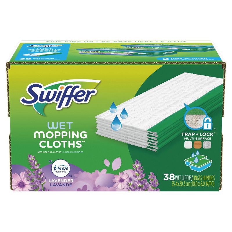 slide 1 of 10, Swiffer Sweeper Wet Mopping Cloth - Lavender - 38ct, 38 ct