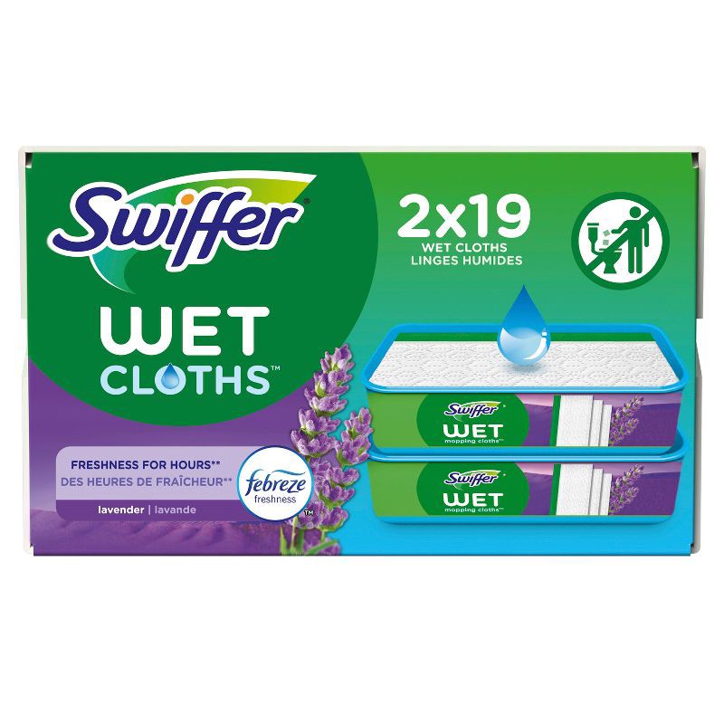 slide 1 of 11, Swiffer Sweeper Wet Mopping Cloth - Lavender - 38ct, 38 ct