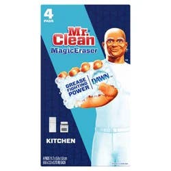Mr. Clean Magic Eraser Kitchen with Dawn, Cleaning Pads with Durafoam - 4ct