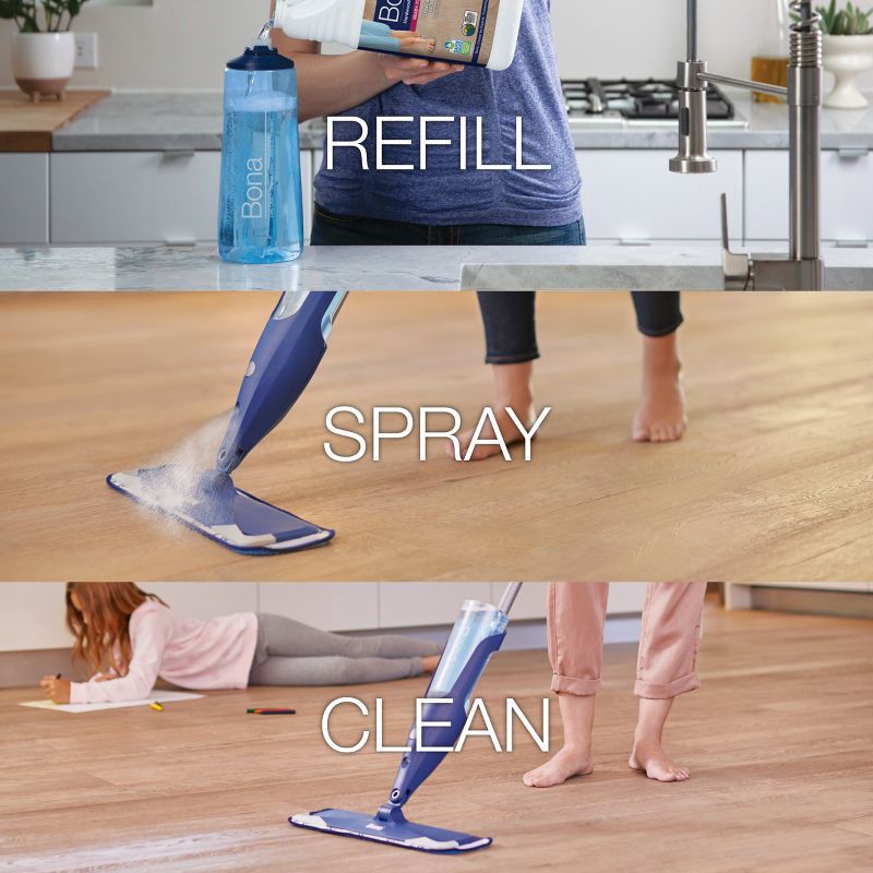 slide 5 of 10, Bona Cleaning Products Wood Cleaner Spray + Mop Multi Purpose Floor Cleaner - Unscented - 128oz, 128 oz