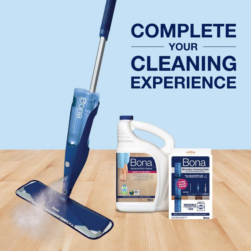 slide 6 of 10, Bona Cleaning Products Wood Cleaner Spray + Mop Multi Purpose Floor Cleaner - Unscented - 128oz, 128 oz