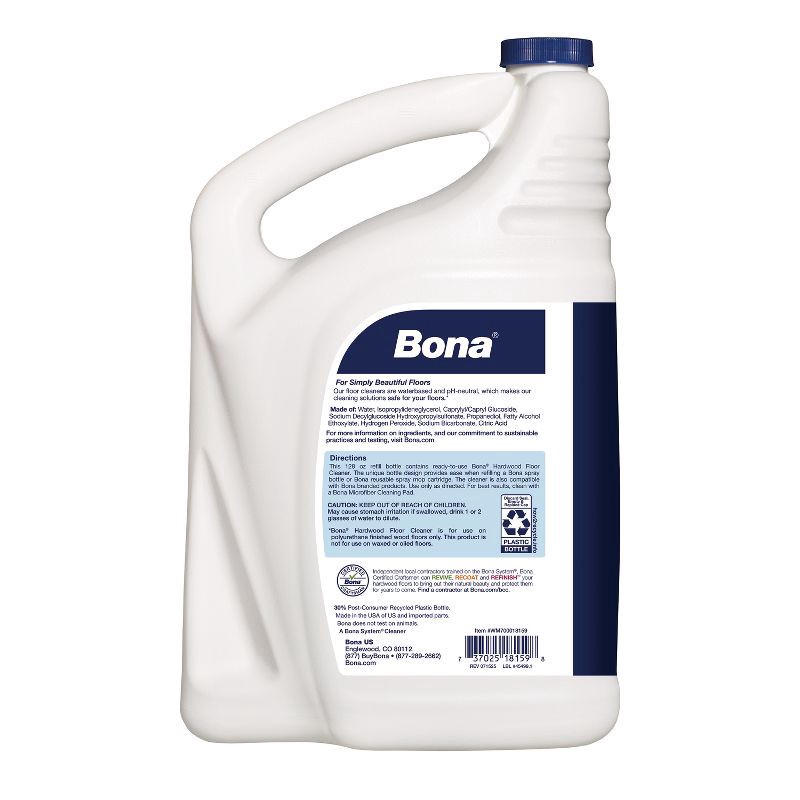 slide 9 of 10, Bona Cleaning Products Wood Cleaner Spray + Mop Multi Purpose Floor Cleaner - Unscented - 128oz, 128 oz