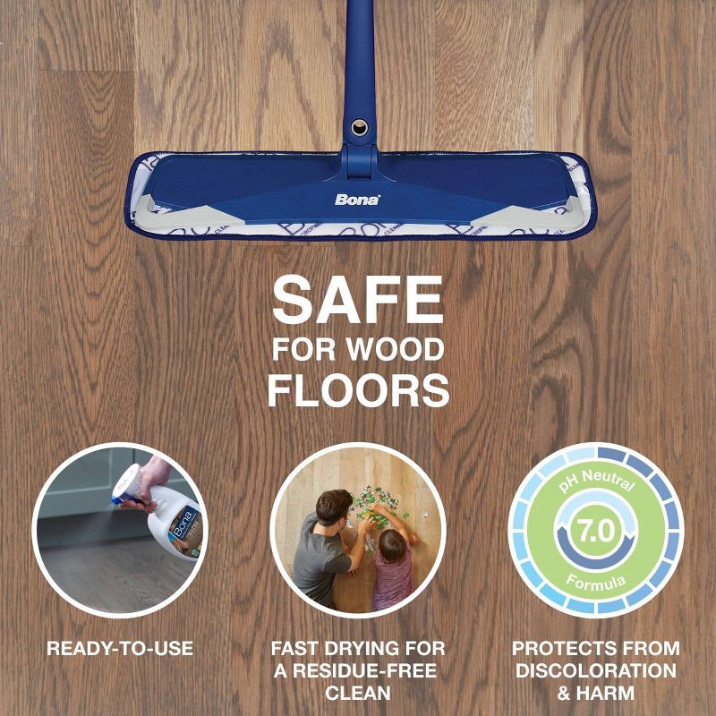 slide 7 of 7, Bona Cleaning Products Wood Cleaner Spray + Mop Multi Purpose Floor Cleaner - Unscented - 32oz, 32 oz