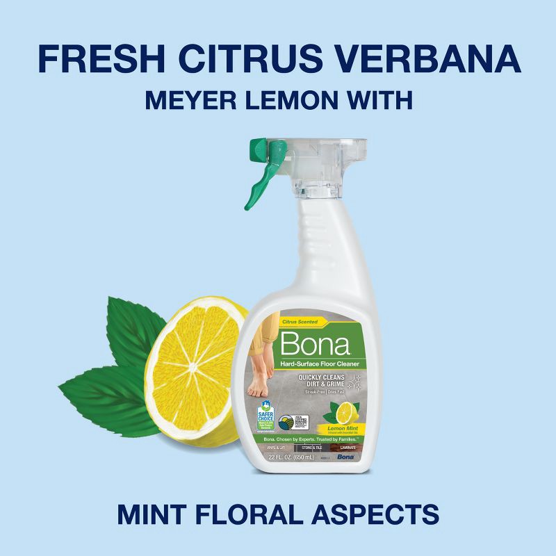 slide 4 of 11, Bona Lemon Mint Cleaning Products Multi-Surface Cleaner Spray + Mop All Purpose Floor Cleaner - 32oz, 32 oz