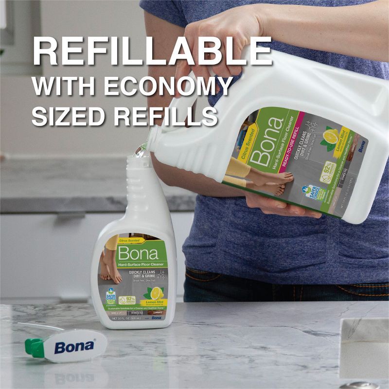 slide 5 of 11, Bona Lemon Mint Cleaning Products Multi-Surface Cleaner Spray + Mop All Purpose Floor Cleaner - 32oz, 32 oz