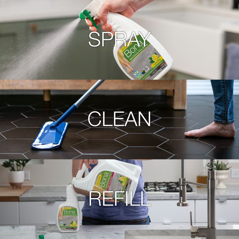 slide 6 of 11, Bona Lemon Mint Cleaning Products Multi-Surface Cleaner Spray + Mop All Purpose Floor Cleaner - 32oz, 32 oz