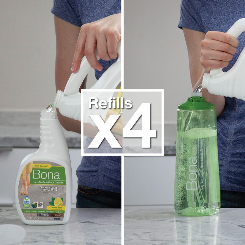 slide 5 of 8, Bona Lemon Mint Cleaning Products Multi-Surface Cleaner Spray + Mop All Purpose Floor Cleaner - 128oz, 128 oz
