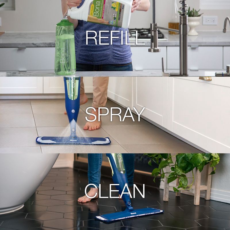 slide 6 of 8, Bona Lemon Mint Cleaning Products Multi-Surface Cleaner Spray + Mop All Purpose Floor Cleaner - 128oz, 128 oz