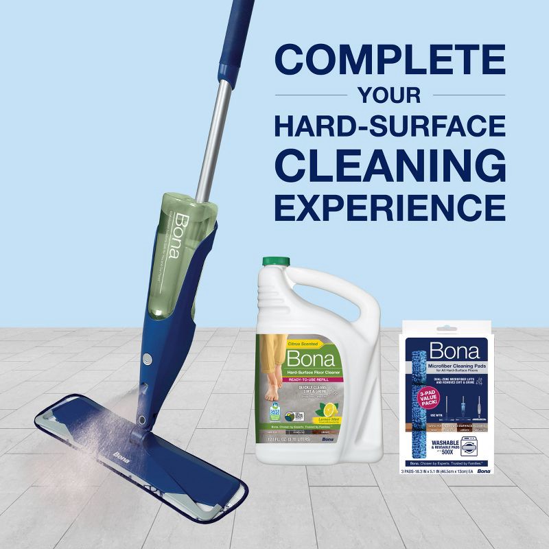 slide 7 of 8, Bona Lemon Mint Cleaning Products Multi-Surface Cleaner Spray + Mop All Purpose Floor Cleaner - 128oz, 128 oz