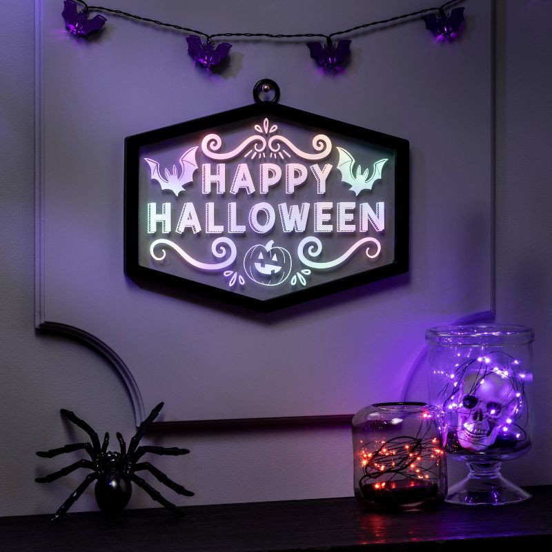 slide 2 of 5, 30ct LED Halloween Dewdrop Fairy String Lights Purple - Hyde & EEK! Boutique™: Battery-Operated, Indoor Use, 30 ct