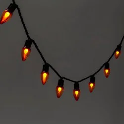 20ct LED Halloween String Lights Orange Flicker - Hyde & EEK! Boutique™: Twinkling C7 Bulbs, Indoor/Outdoor Use
