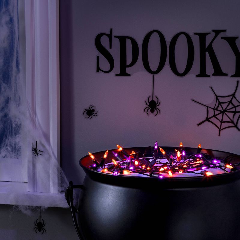 slide 2 of 5, 60ct LED Battery Operated Halloween String Lights Orange/Purple - Hyde & EEK! Boutique™, 60 ct