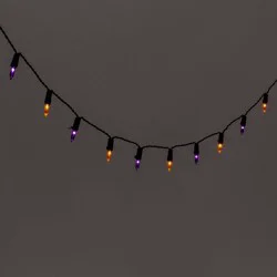 60ct LED Battery Operated Halloween String Lights Orange/Purple - Hyde & EEK! Boutique™