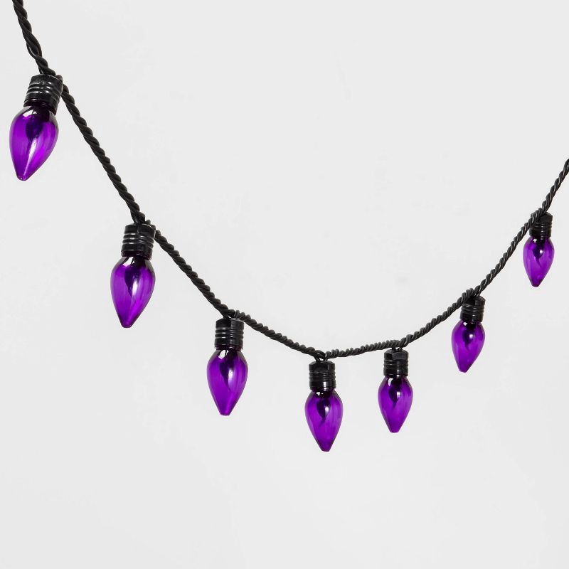 slide 3 of 5, 20ct LED Halloween String Lights Purple Flicker - Hyde & EEK! Boutique™, 20 ct
