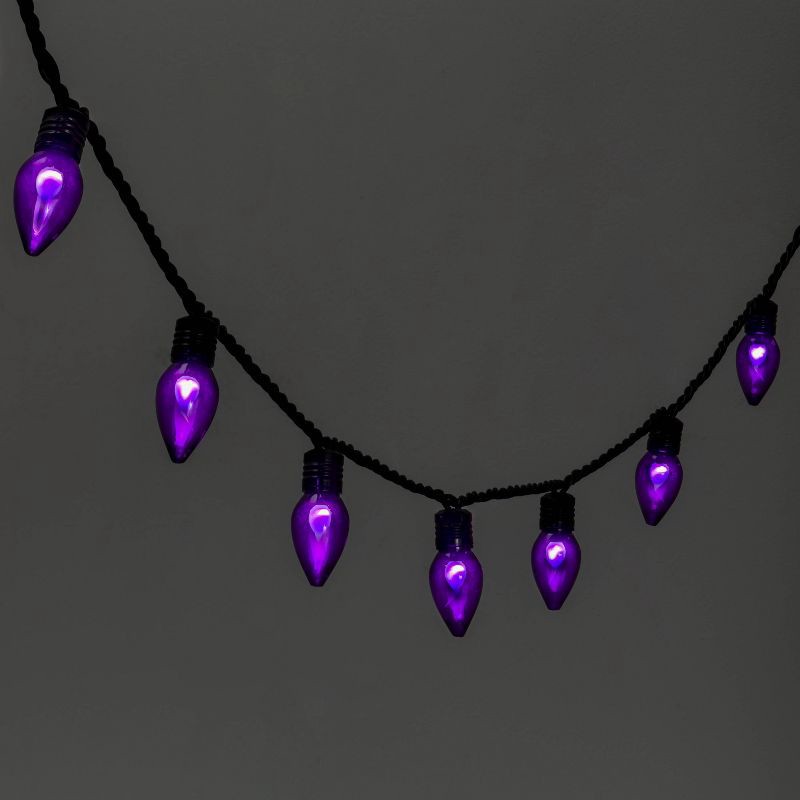 slide 1 of 5, 20ct LED Halloween String Lights Purple Flicker - Hyde & EEK! Boutique™, 20 ct