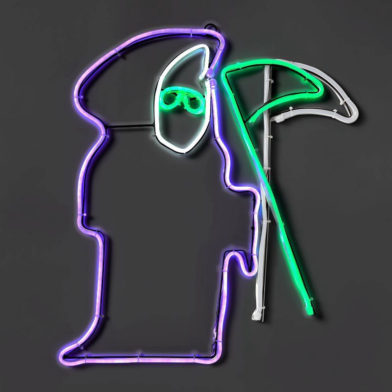 slide 1 of 4, LED Reaper with Motion Rope Halloween Lighted Sign - Hyde & EEK! Boutique™: No Assembly Required, 1 ct