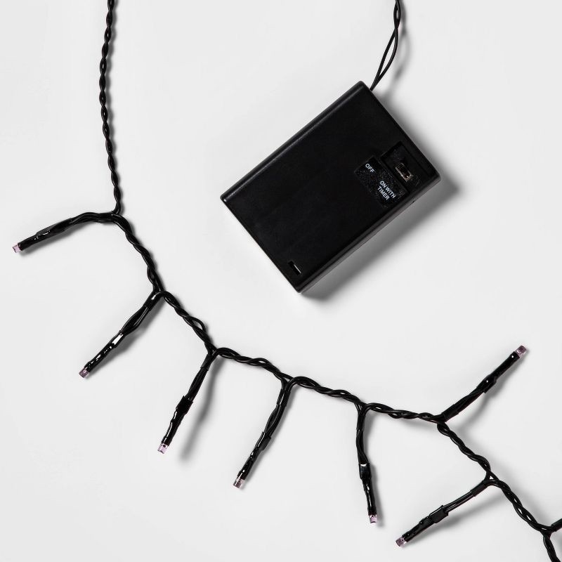 slide 5 of 5, 60ct LED Dewdrop Halloween Fairy String Lights Garland Orange - Hyde and EEK! Boutique™, 60 ct