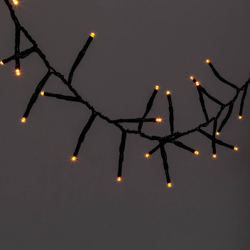 slide 1 of 5, 60ct LED Dewdrop Halloween Fairy String Lights Garland Orange - Hyde and EEK! Boutique™, 60 ct