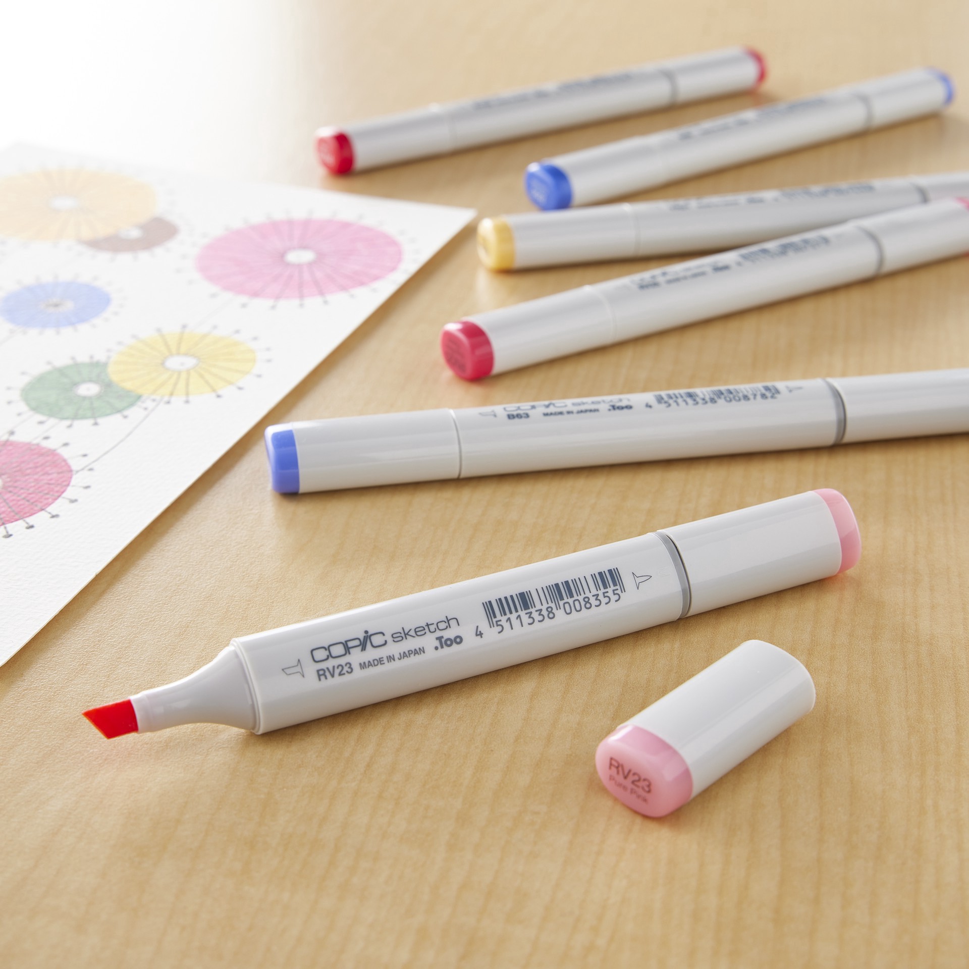 slide 3 of 3, Copic Floral Favorites 2 Sketch Marker Set, 6 copic sketch markers