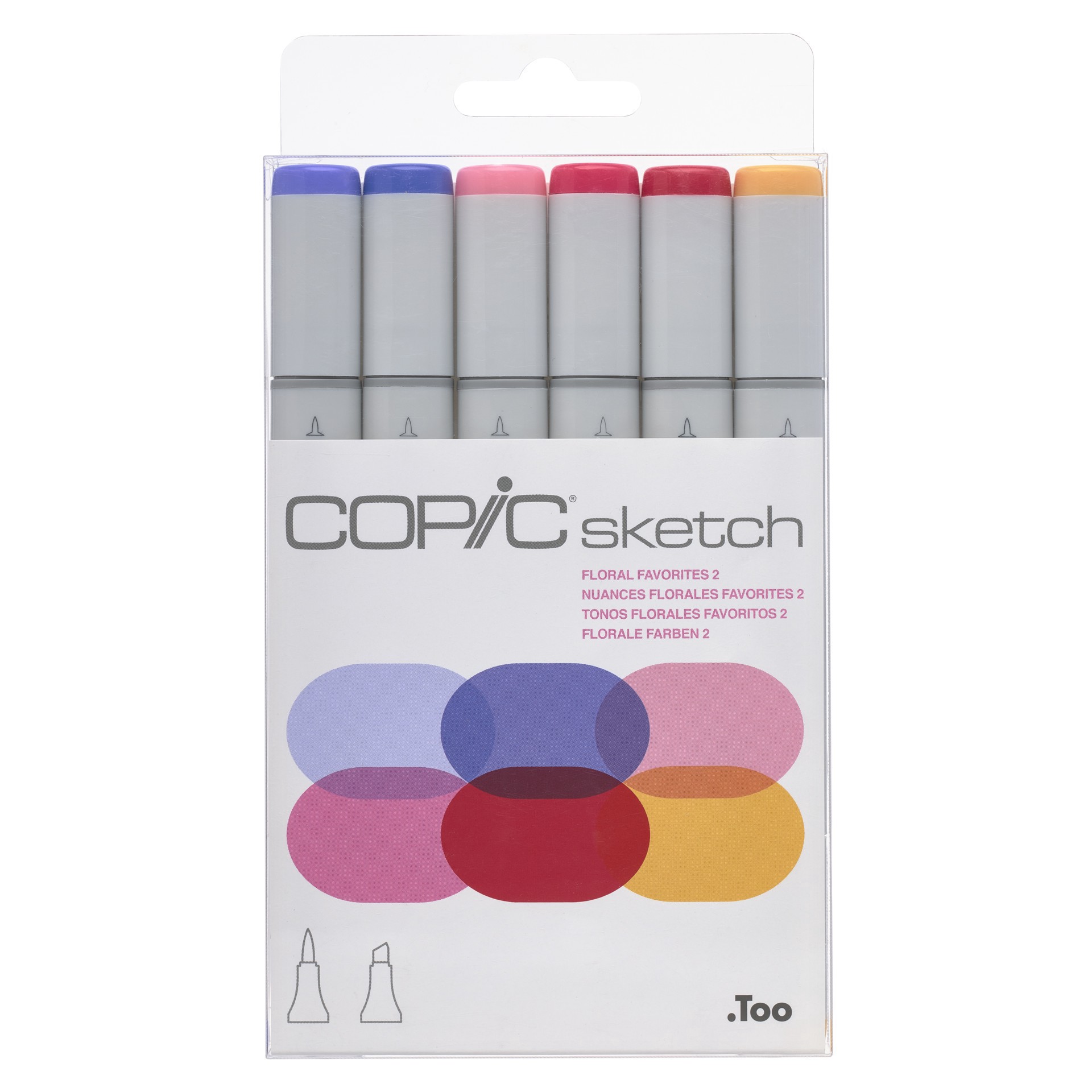 slide 2 of 3, Copic Floral Favorites 2 Sketch Marker Set, 6 copic sketch markers