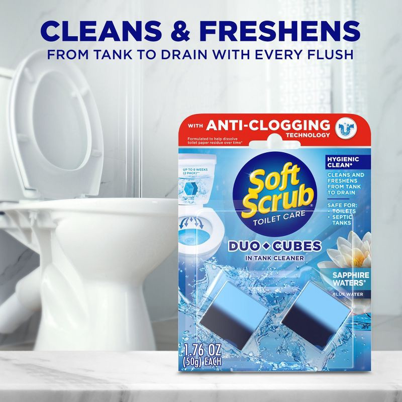 slide 6 of 8, Soft Scrub Sapphire Water Duo Cubes Toilet Bowl Cleaner - 2ct, 2 ct