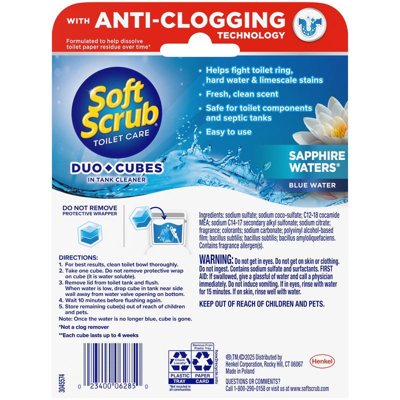 slide 8 of 8, Soft Scrub Sapphire Water Duo Cubes Toilet Bowl Cleaner - 2ct, 2 ct