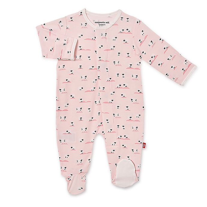 slide 1 of 1, Magnetic Me by Magnificent Baby Magnetic Footie 3-6M Pink Baa Baa Baby, 1 ct