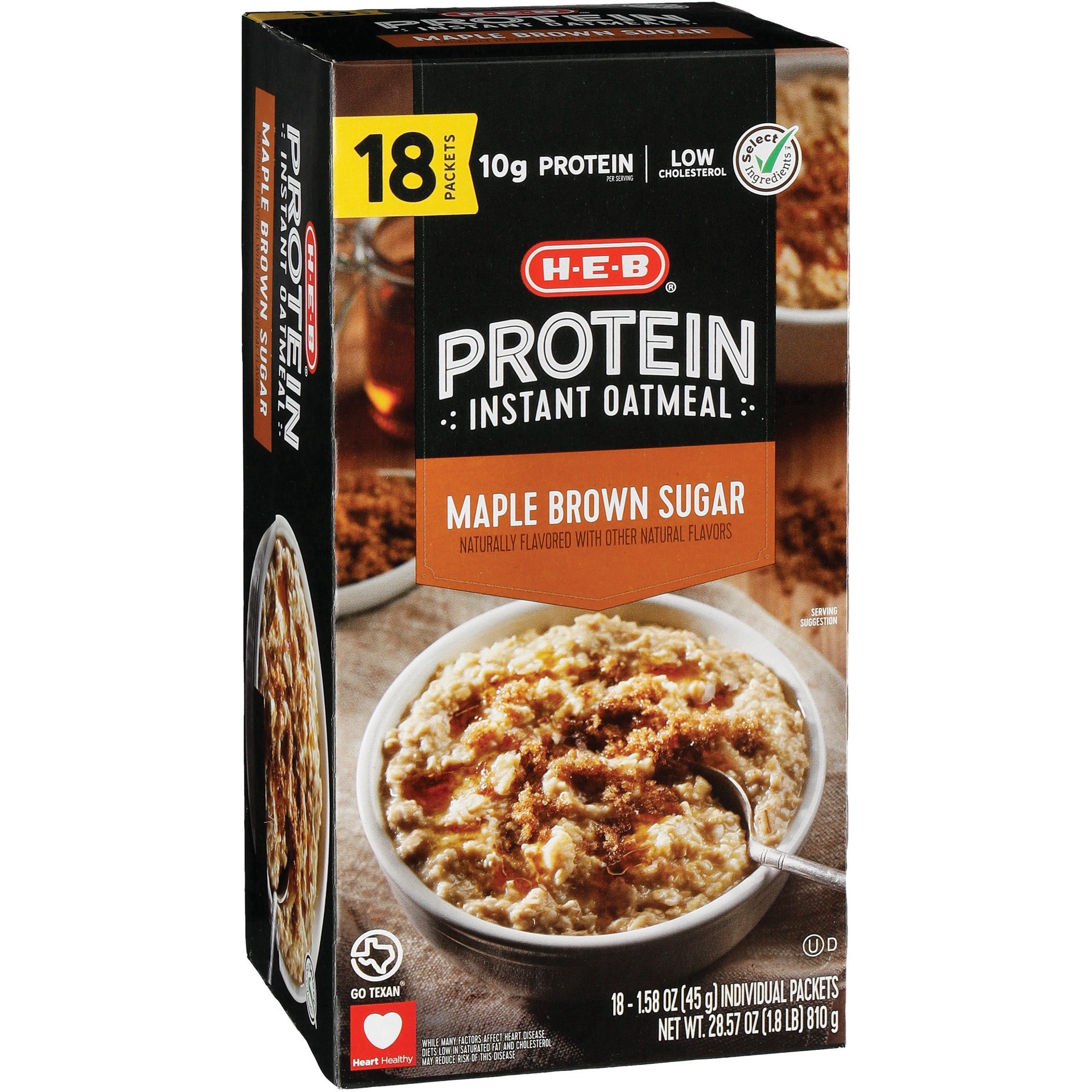 slide 1 of 1, H-B Protein Maple Brown Sugar Instant Oatmeal Value Pack - 18 ct, 18 ct