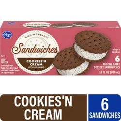 Kroger Big Wheels Cookies 'N Cream Round Ice Cream Sandwiches