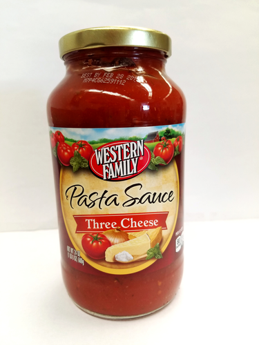 slide 1 of 1, Western Family Three Cheese Pasta Sauce, 24 oz