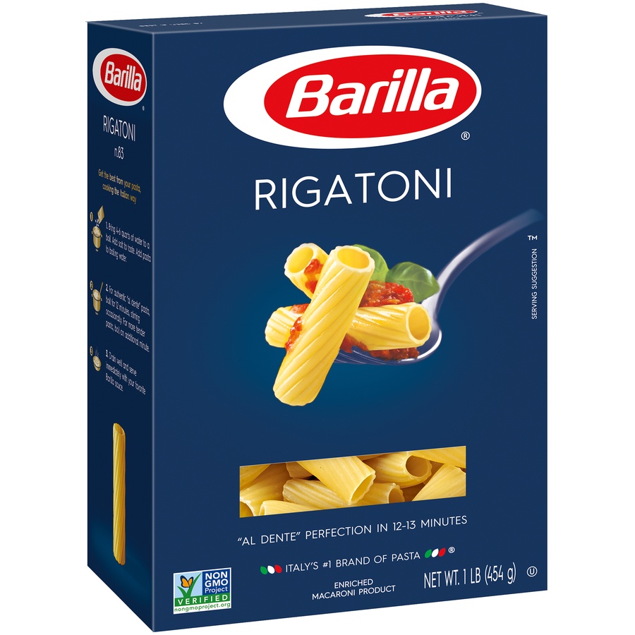 slide 2 of 8, Barilla Rigatoni Pasta, 16 oz