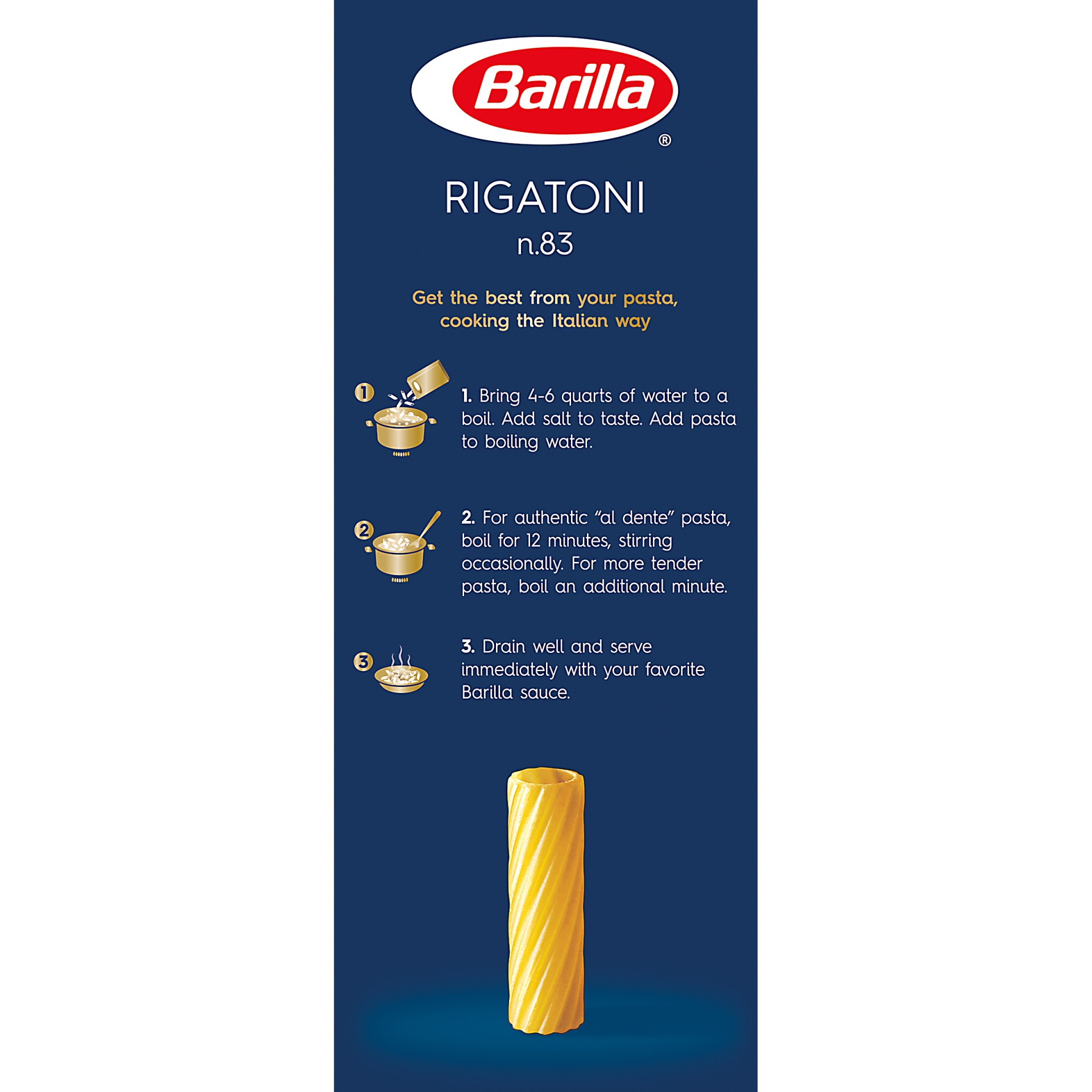 slide 4 of 8, Barilla Rigatoni Pasta, 16 oz