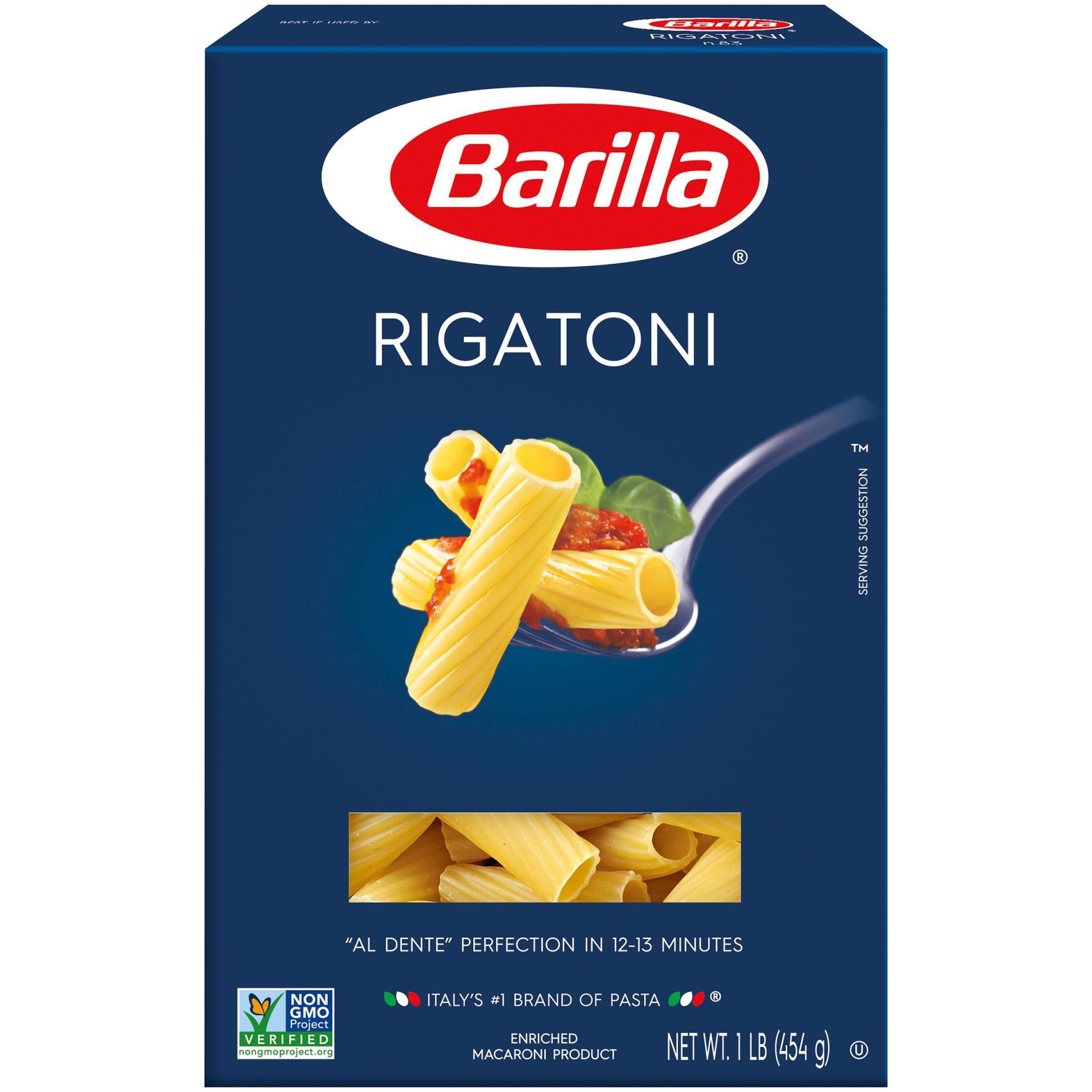 slide 1 of 8, Barilla Rigatoni Pasta, 16 oz