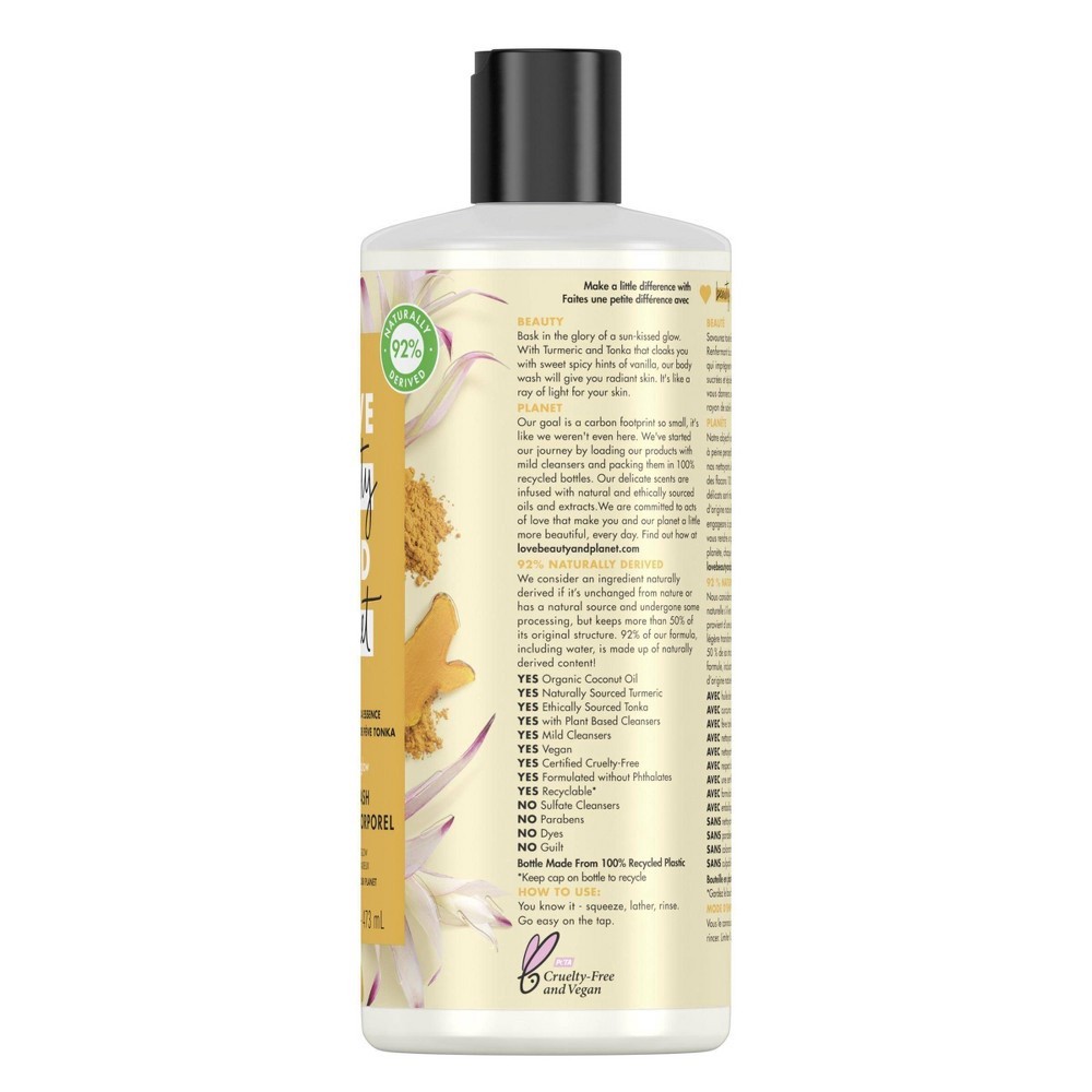 slide 6 of 8, Love Beauty and Planet Body Wash Turmeric & Tonka Essence, 16 oz, 16 oz