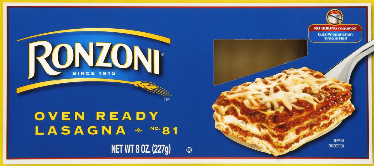 slide 4 of 4, Ronzoni Oven Ready Lasagna Pasta, 8 oz