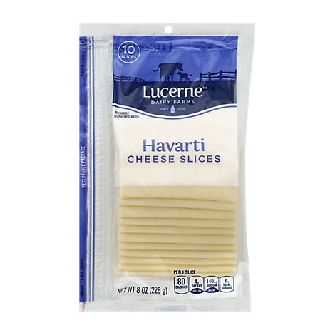 slide 1 of 1, Lucerne Cheese Slices Havarti, 10 ct