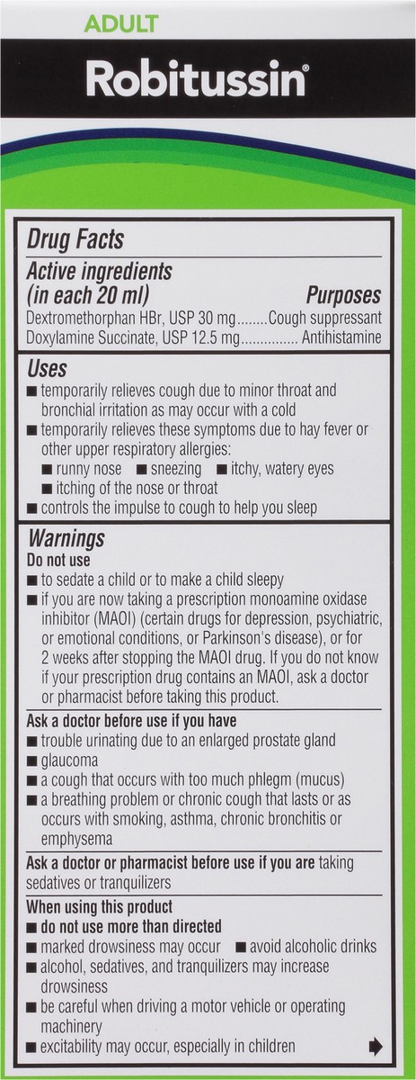 slide 2 of 9, Robitussin Maximum Strength Nighttime Cough DM, Cough Medicine for Adults, Berry Flavor - 4 Fl Oz Bottle, 4 fl oz