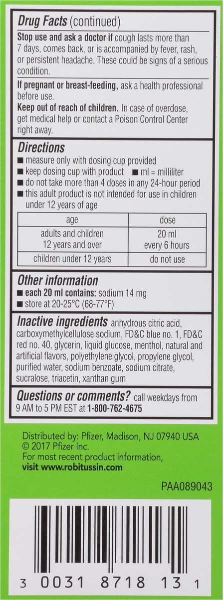 slide 8 of 9, Robitussin Maximum Strength Nighttime Cough DM, Cough Medicine for Adults, Berry Flavor - 4 Fl Oz Bottle, 4 fl oz