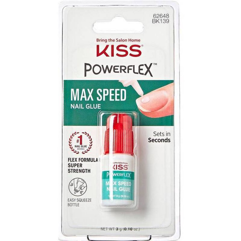 slide 1 of 9, Kiss Powerflex Max Speed Nail Glue, 1 ct