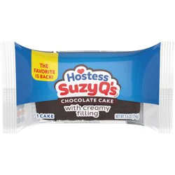 Hostess Suzy Q's Chocolate Snack Cake with Creamy Filling, 2.6 oz Single Serve Pouch
