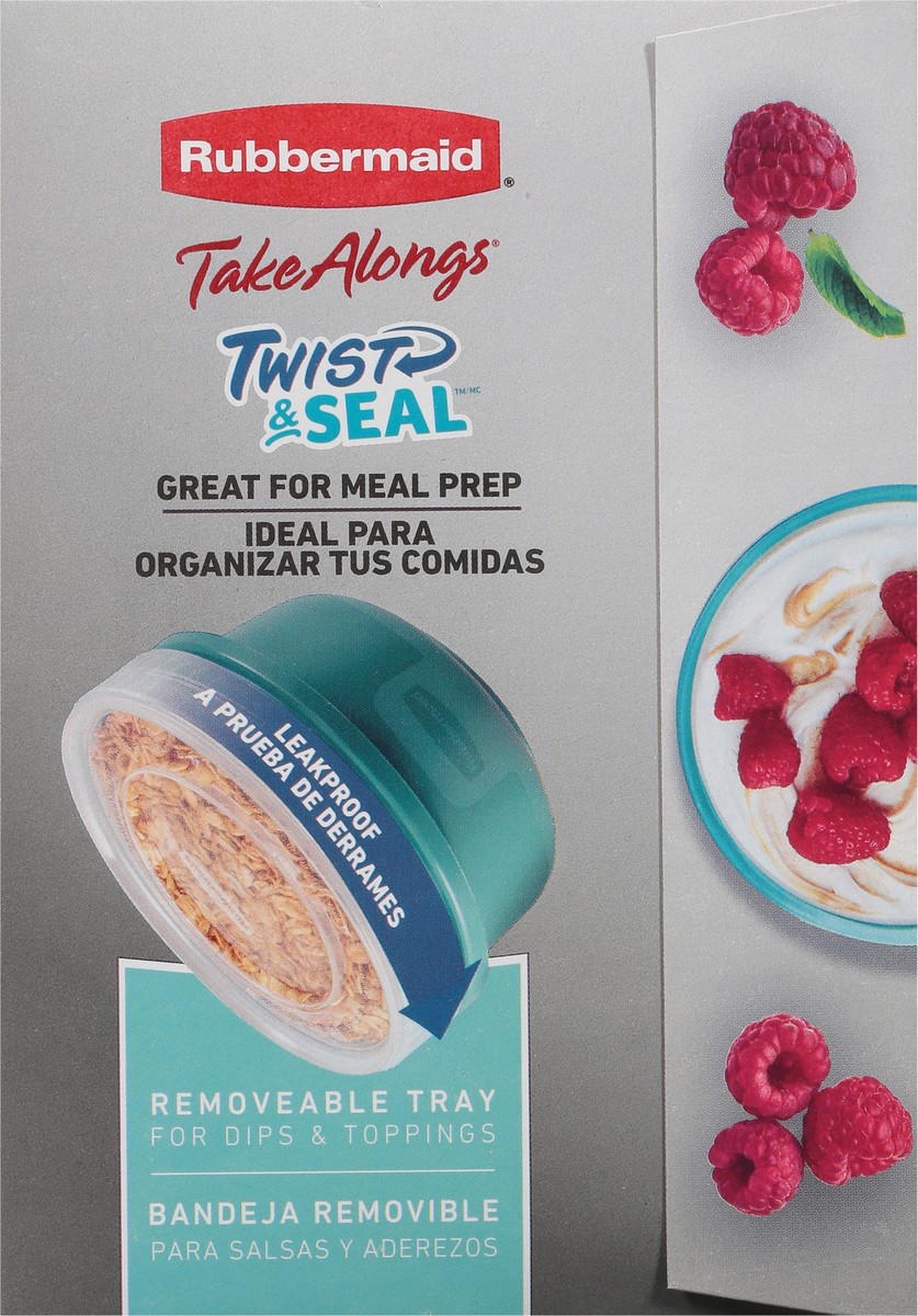 slide 7 of 9, Rubbermaid Take Alongs Twist & Seal Leak Proof Food Storage Containers, 3 ct