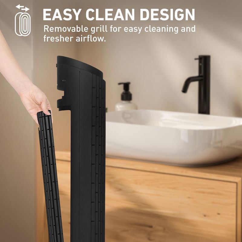 slide 4 of 11, Holmes 37" Whisper Force Tower Oscillating Fan with Clean Breeze, 1 ct